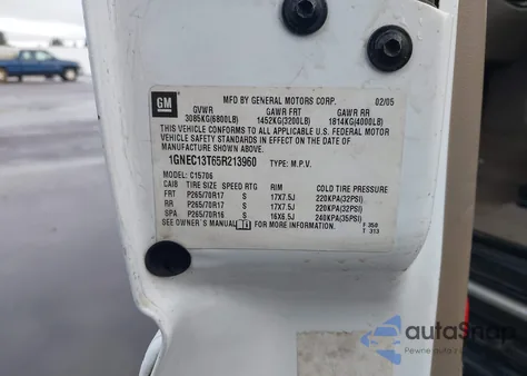 2005 Chevrolet Tahoe Lt z USA, uszkodzony, nr VIN 1GNEC13T65R213960